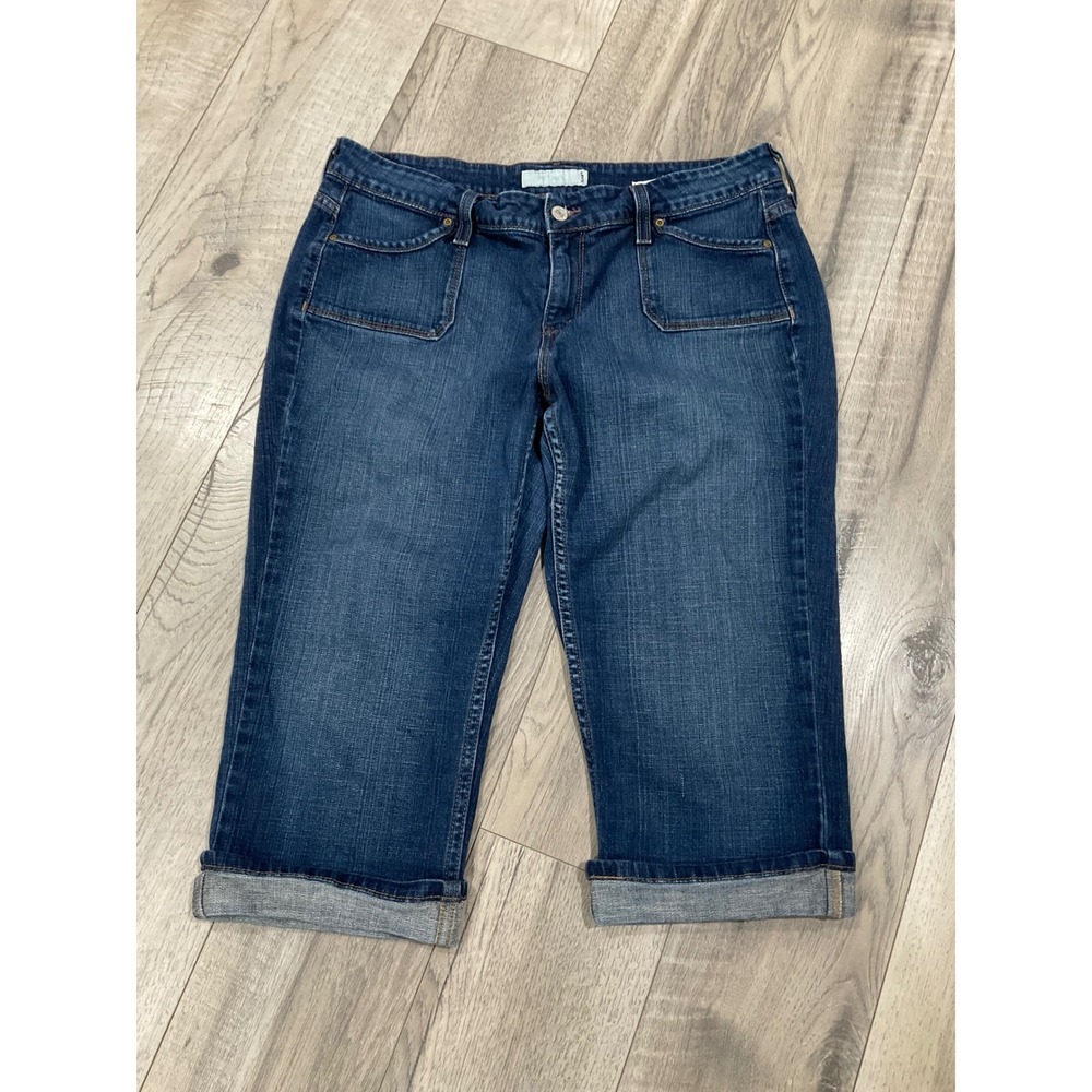 Levis 545 Jeans Womens‎ 12 Blue Dark Wash Cuffed Capri Cropped Denim Pants